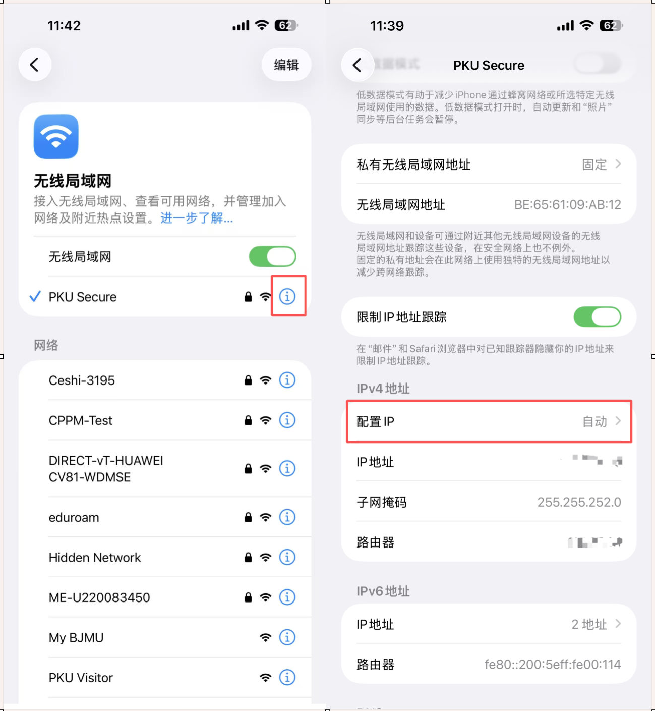 iOS IP配置查看